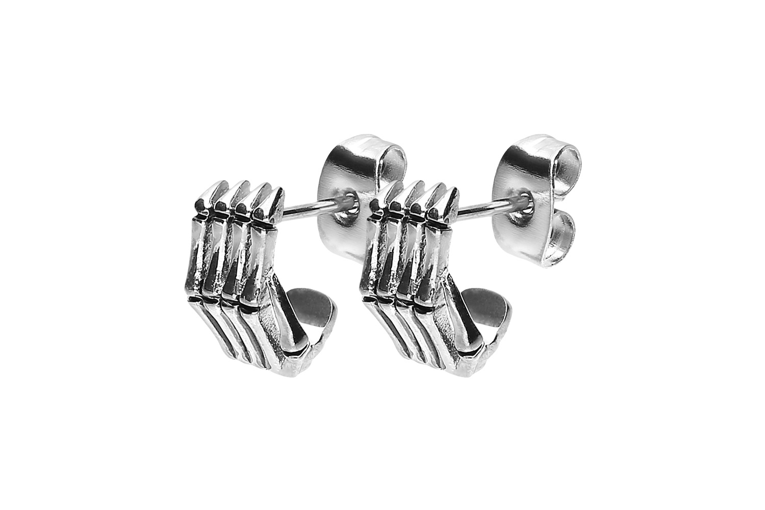 Chirurgenstahl Ohrstecker SKELETT HAND ++SALE++ von Piercingline